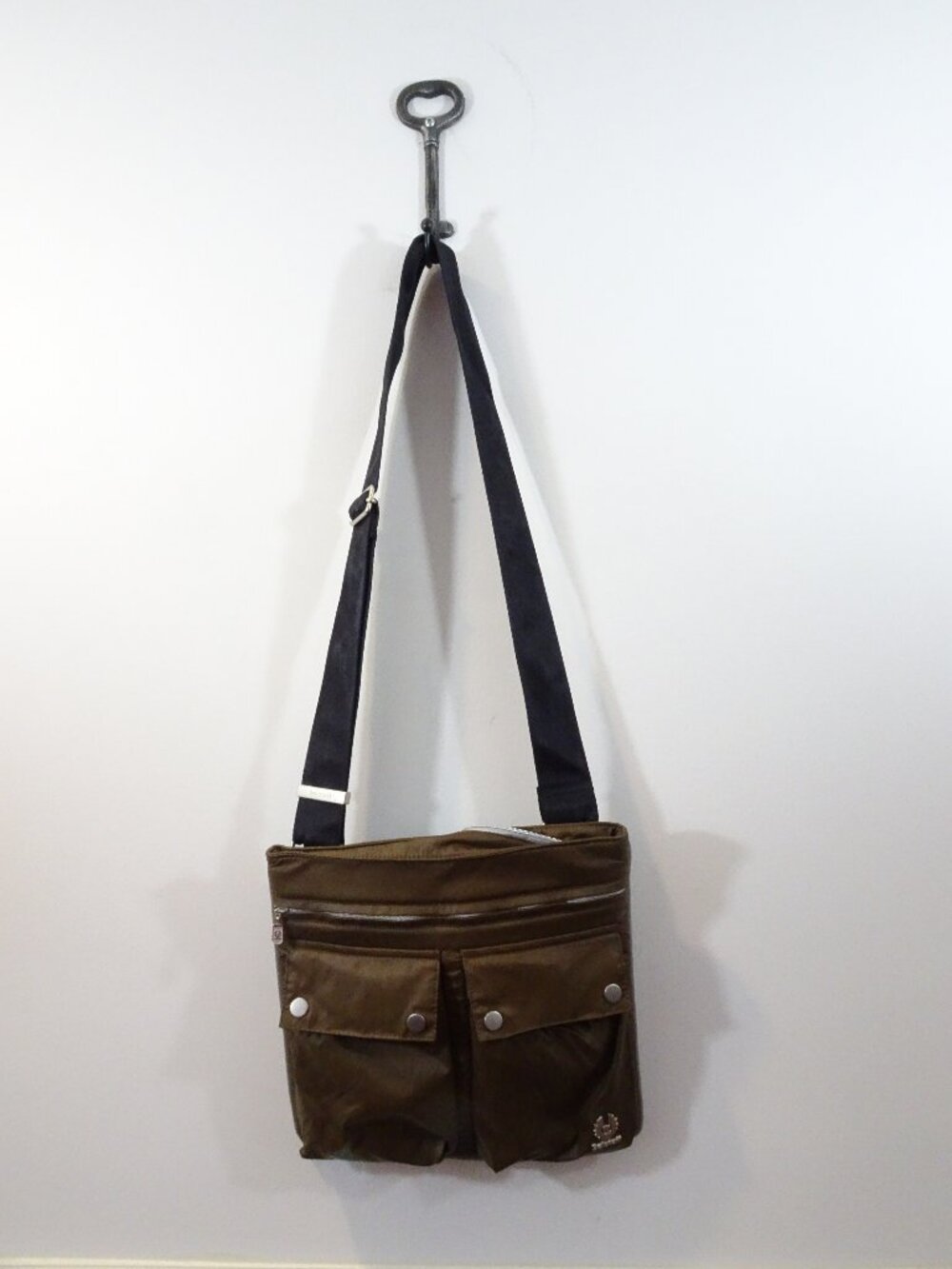Belstaff Messenger Bag Brown Crossbody Unisex Travel Work Nylon